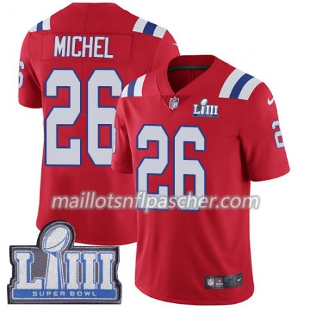 Maillot New England Patriots Sony Michel 26 Nike Rouge 2019 Super Bowl LIII - Homme